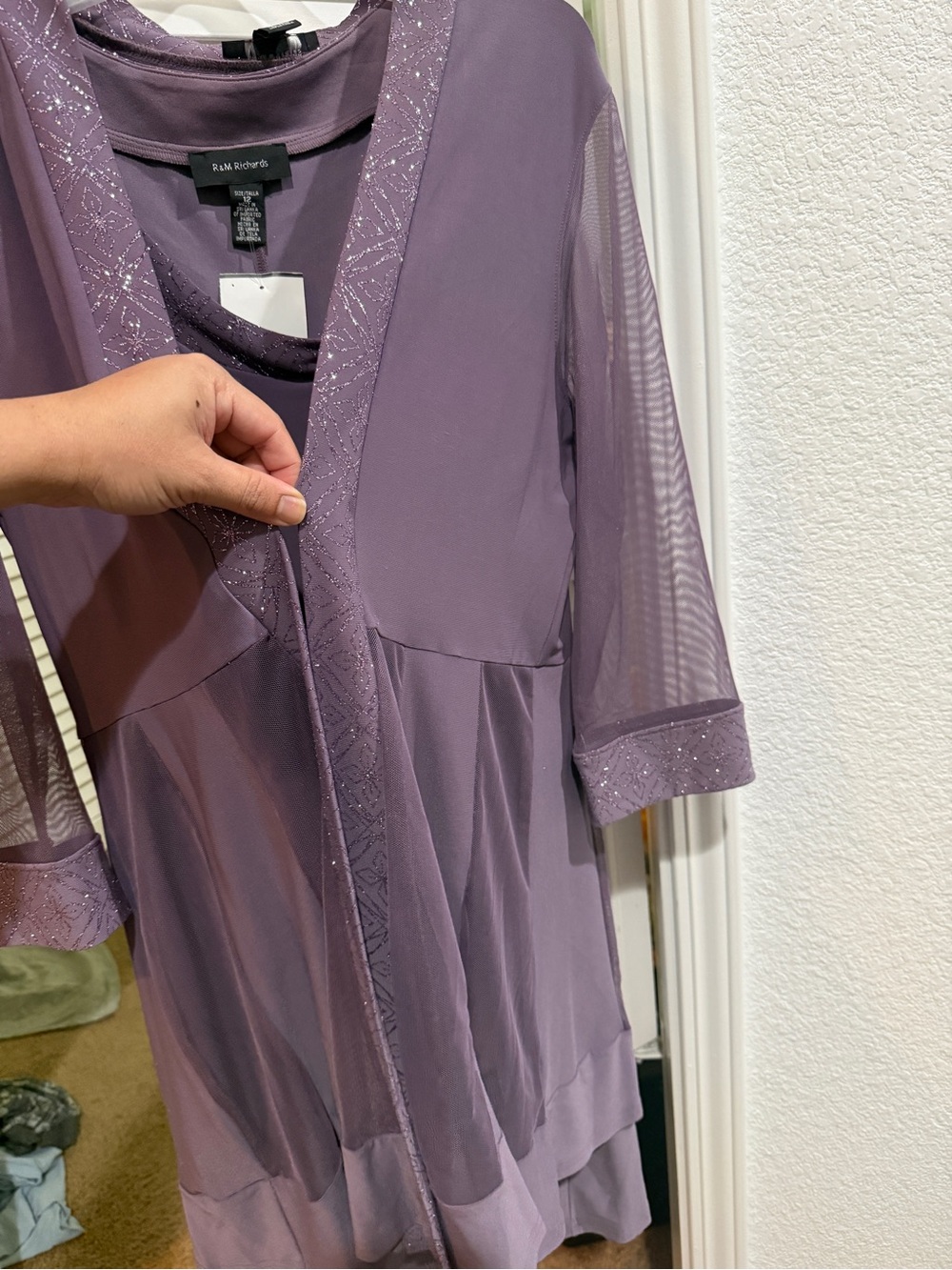R&M Richards Lavender Purple Long Sleeve Dress